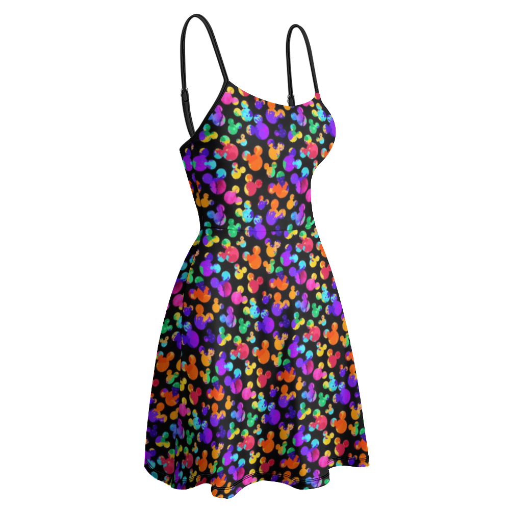 Watercolor Women's Sling Short Dress