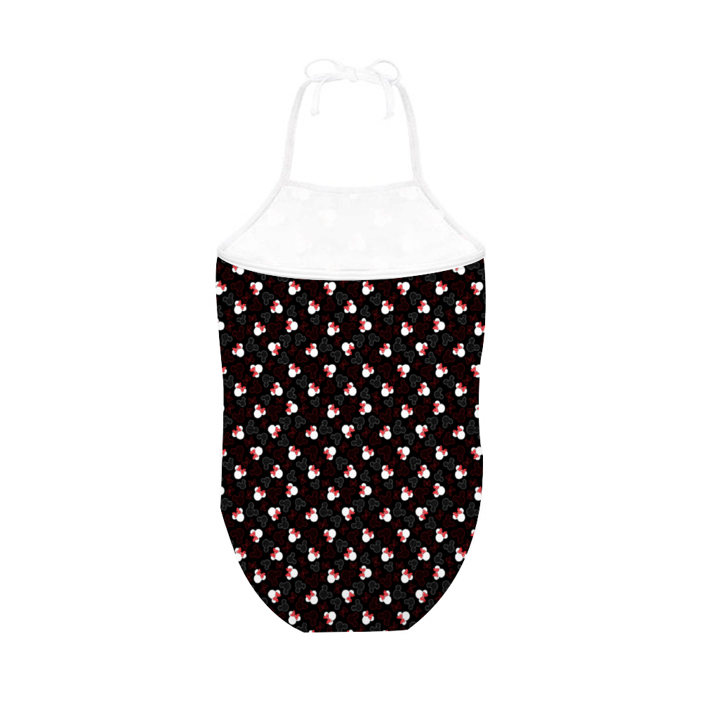 Mickey And Minnie Dots Girl's Halter One Piece Swimsuit