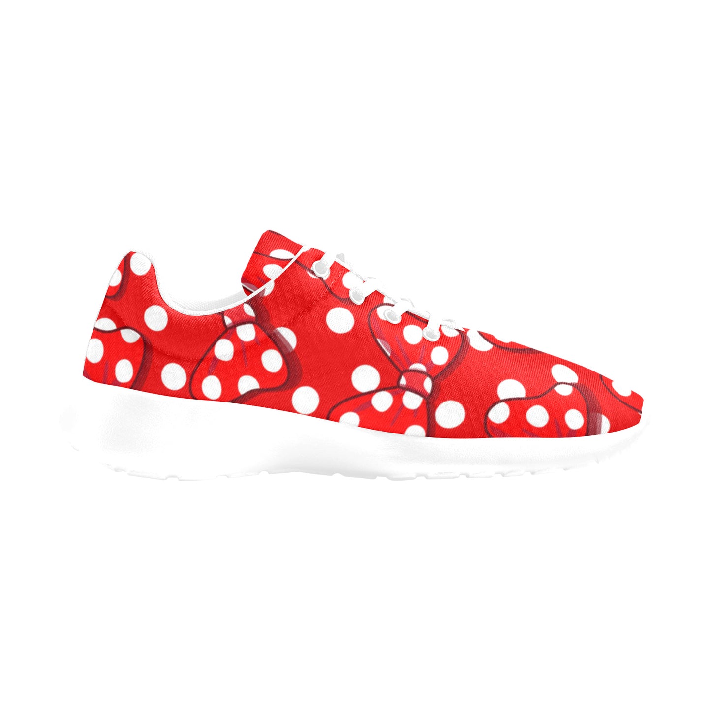 Polka Dots With Red Bows Women's Athletic Shoes
