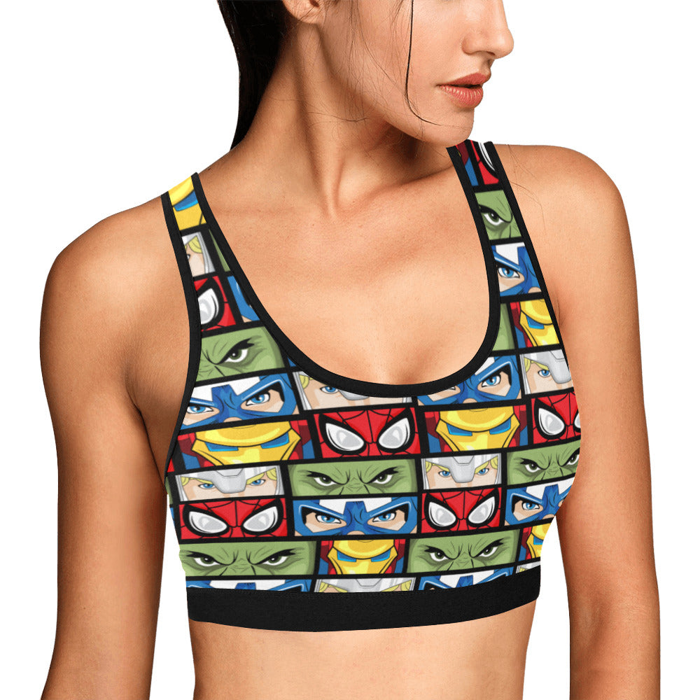 Super Heroes Eyes Women's Athletic Sports Bra