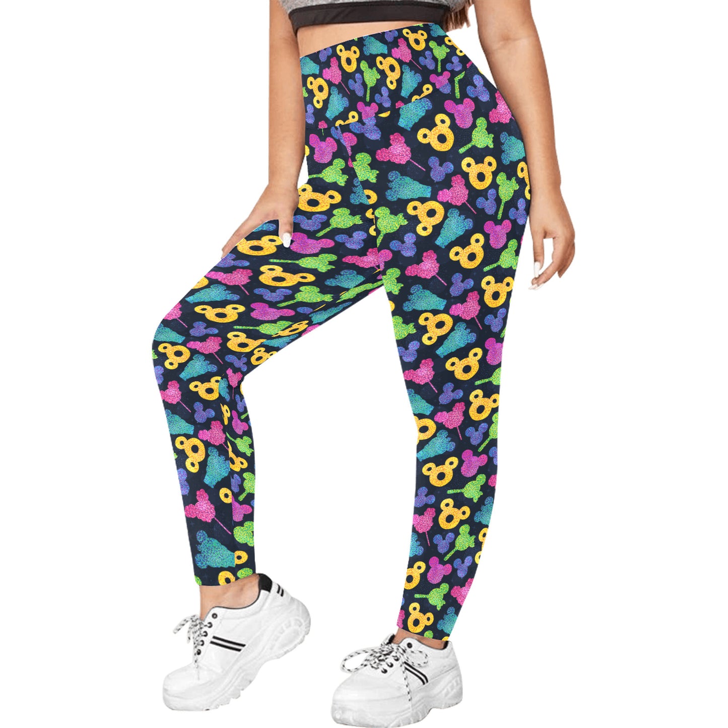 Glitter Park Snacks Women's Plus Size Athletic Leggings