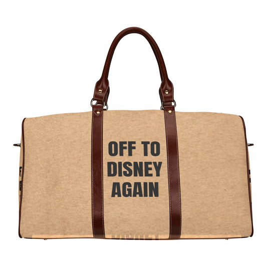 Off To Disney Again Waterproof Luggage Travel Bag
