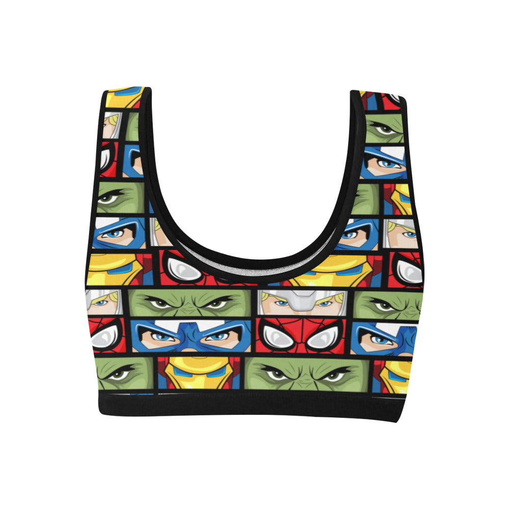 Super Heroes Eyes Women's Athletic Sports Bra