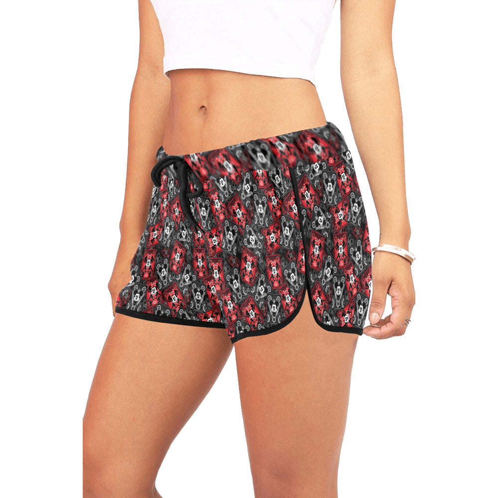 Steamboat Mickey And Minne Cards Women's Relaxed Shorts