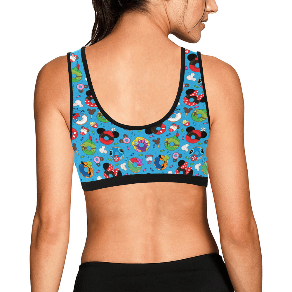 Character Donuts Women's Athletic Sports Bra