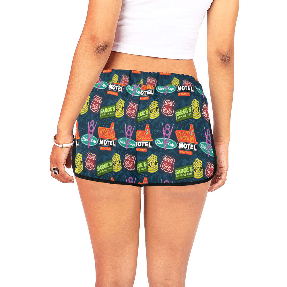 Disney Cars Neon Signs Women's Relaxed Shorts