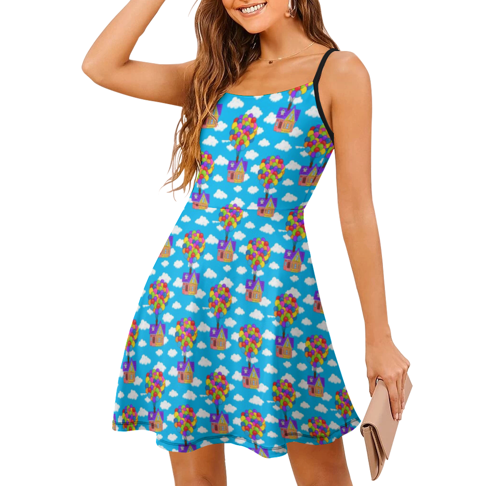 Disney Up Floating House Women's Sling Short Dress