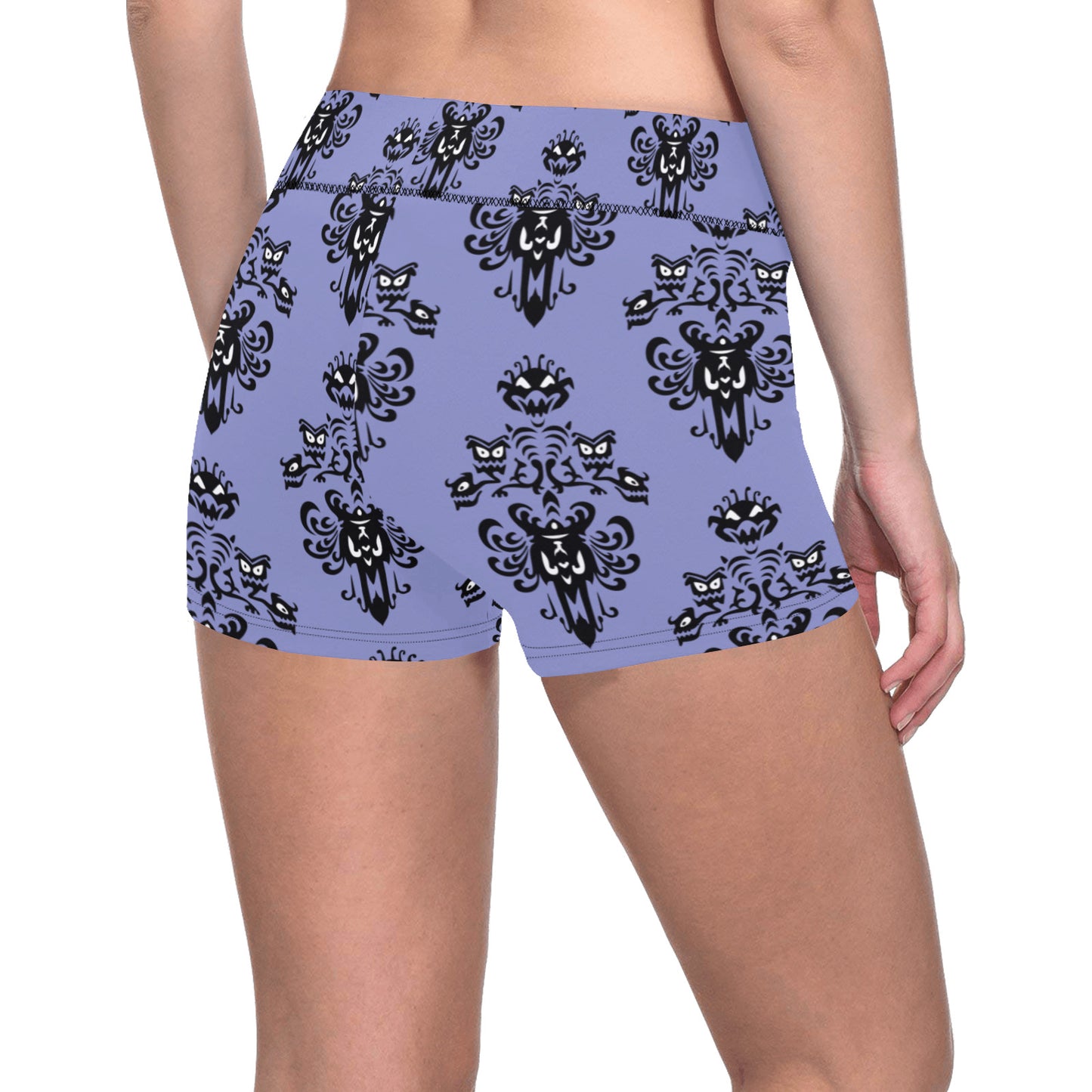 Haunted Mansion Wallpaper Women's Short Leggings