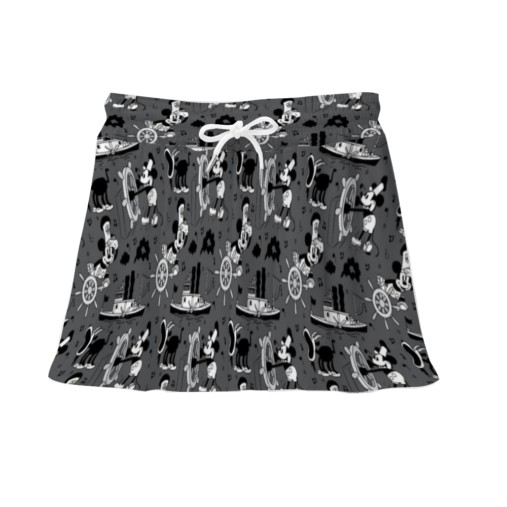 Steamboat Mickey Athletic Skirt With Built In Shorts
