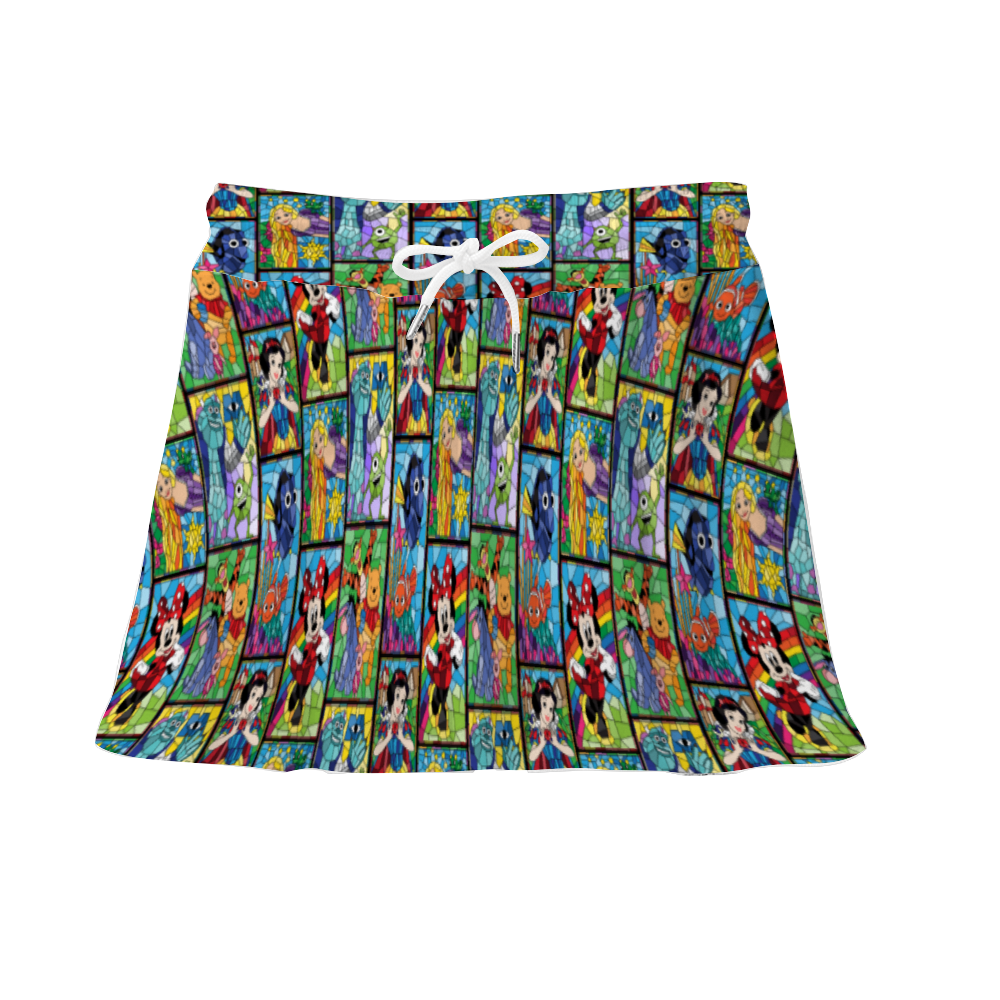 Stained Glass Characters Athletic Skirt With Built In Shorts