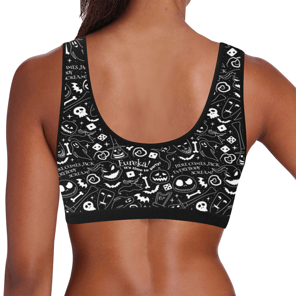 Disney Nightmare Before Christmas Everybody Scream Women's Athletic Sports Bra