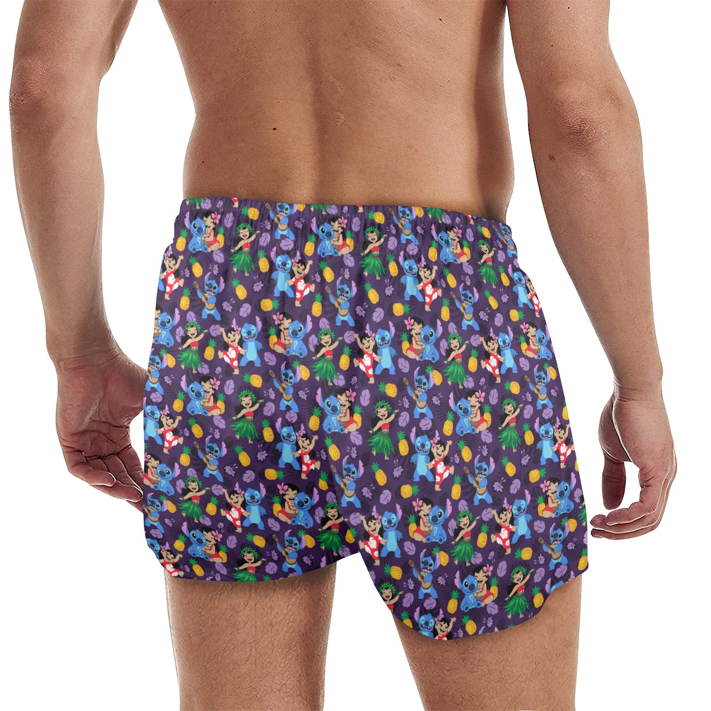 Disney Lilo And Stitch Island Friends Men's Quick Dry Athletic Shorts