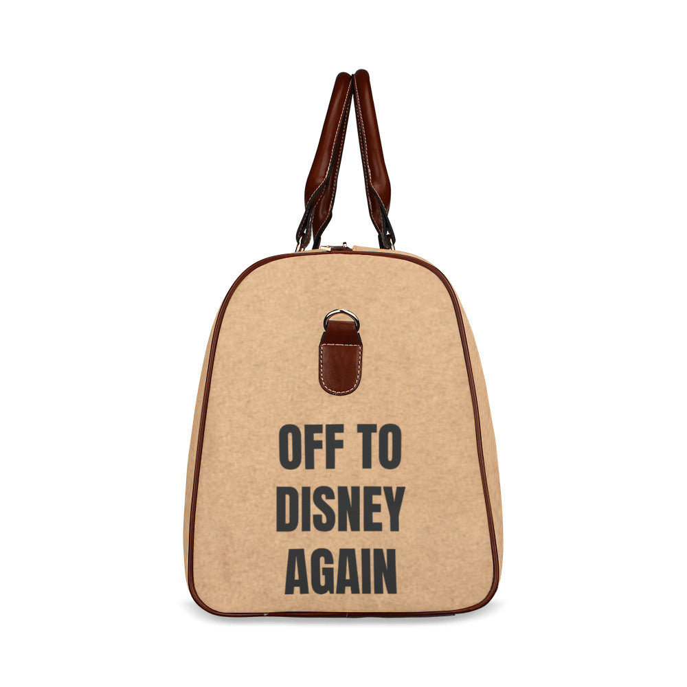 Off To Disney Again Waterproof Luggage Travel Bag