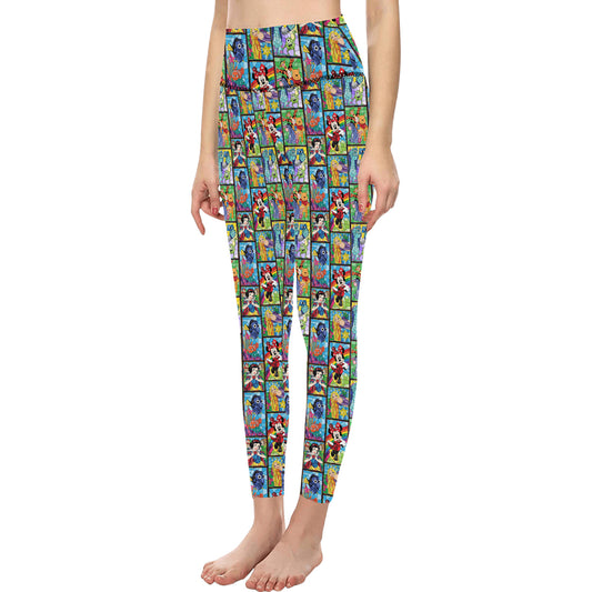 Stained Glass Characters Women's Athletic Leggings