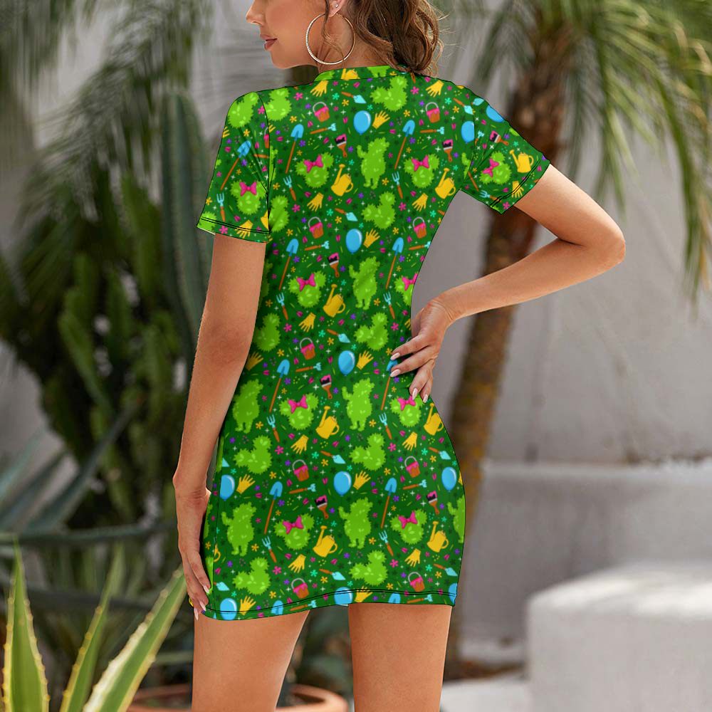 Flower And Garden Women's Summer Short Dress