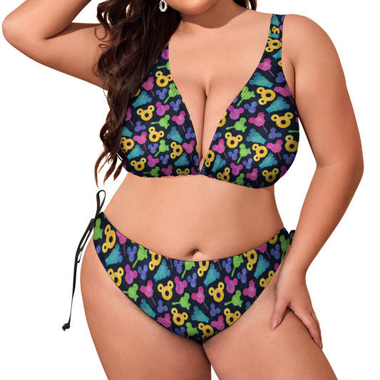 Glitter Park Snacks Plus Size Women's Two Piece Bikini