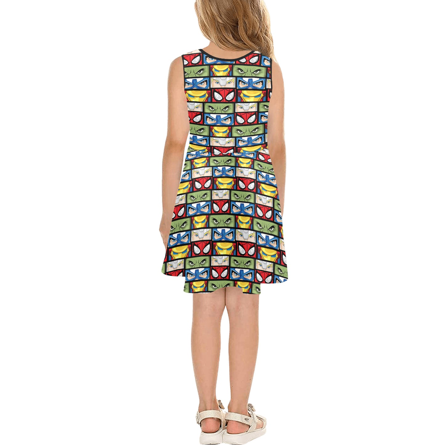 Super Heroes Eyes Girls' Sleeveless Sundress