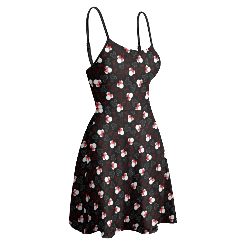 Mickey And Minnie Dots Women's Sling Short Dress
