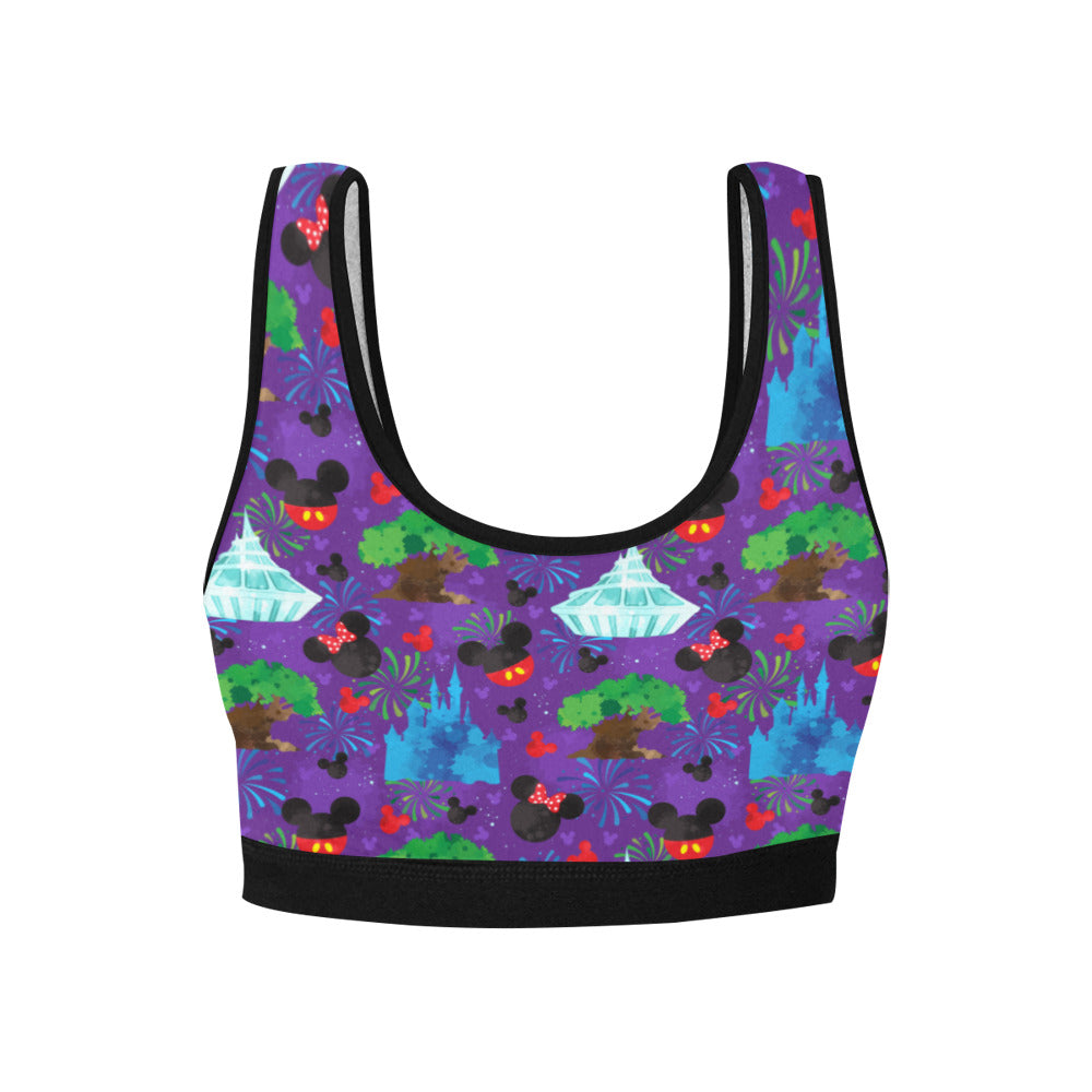 Park Hopper Fireworks Women's Athletic Sports Bra