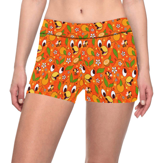 Orange Bird Women's Short Leggings