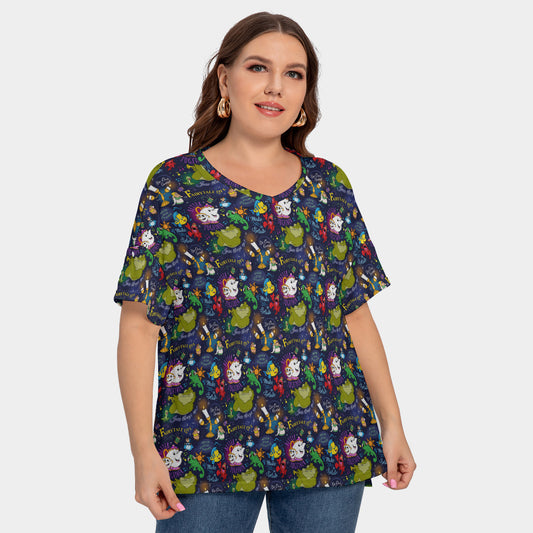 Sidekicks Women's Plus Size Short Sleeve T-shirt With Sleeve Loops