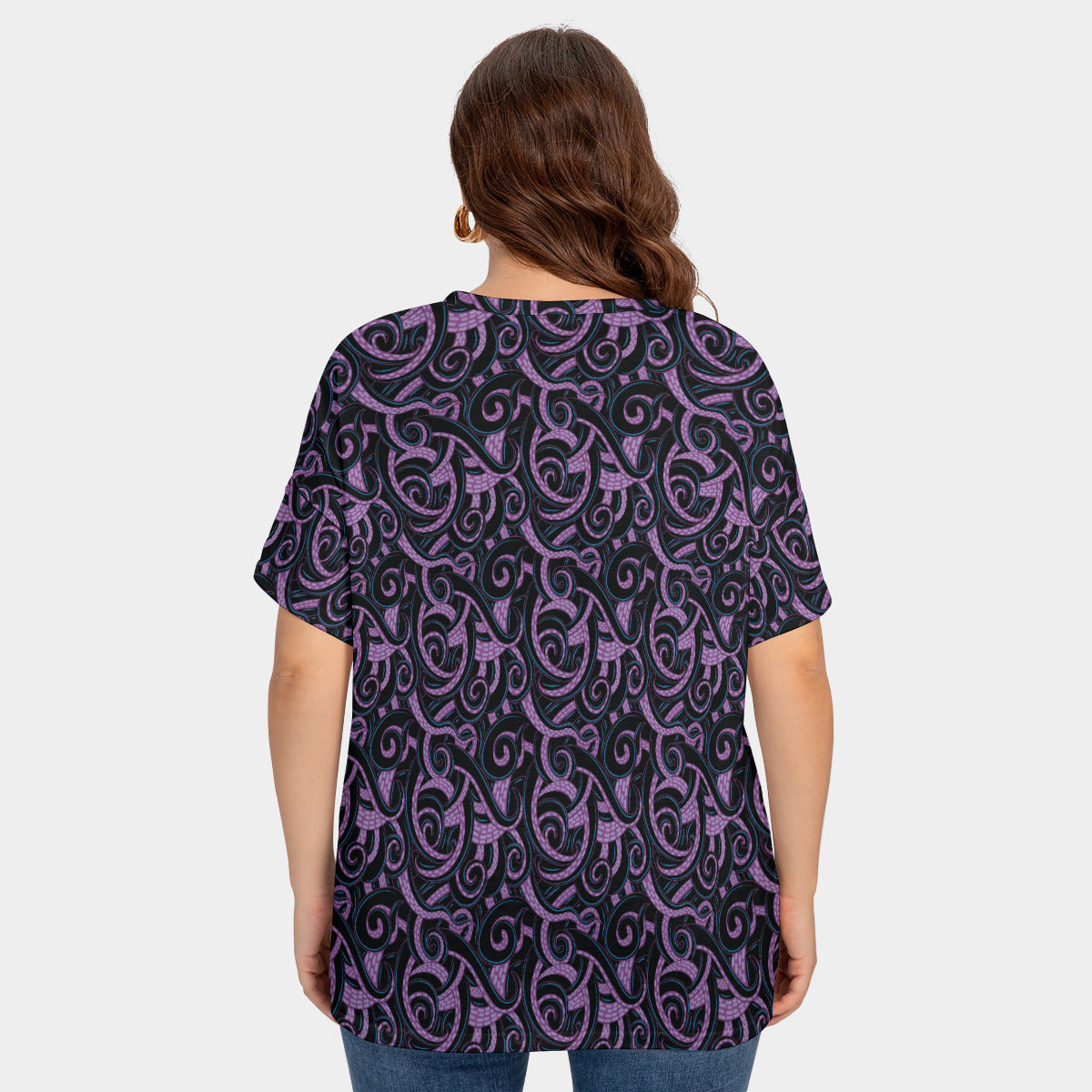 Ursula Tentacles Women's Plus Size Short Sleeve T-shirt With Sleeve Loops