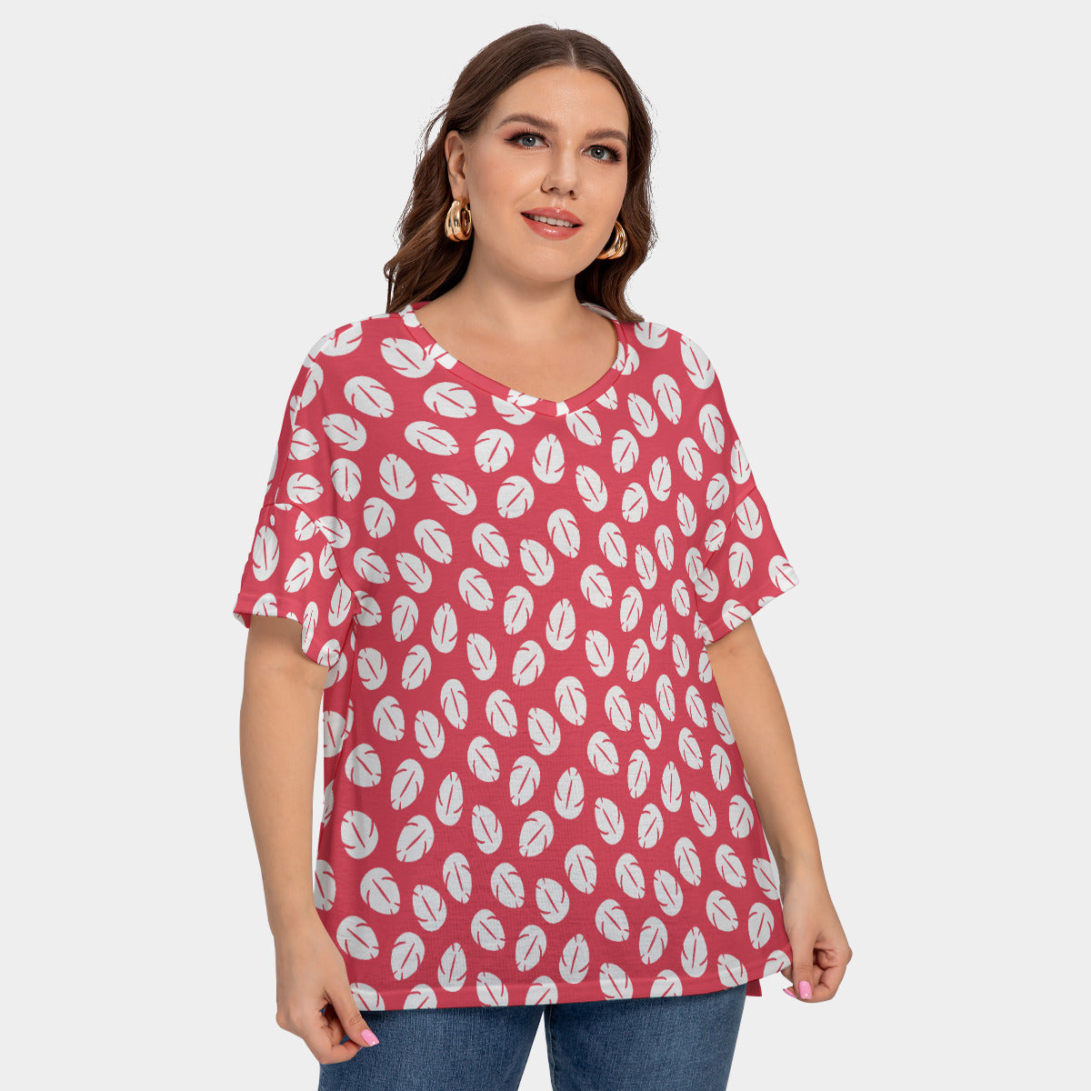 Lilo's Dress Women's Plus Size Short Sleeve T-shirt With Sleeve Loops