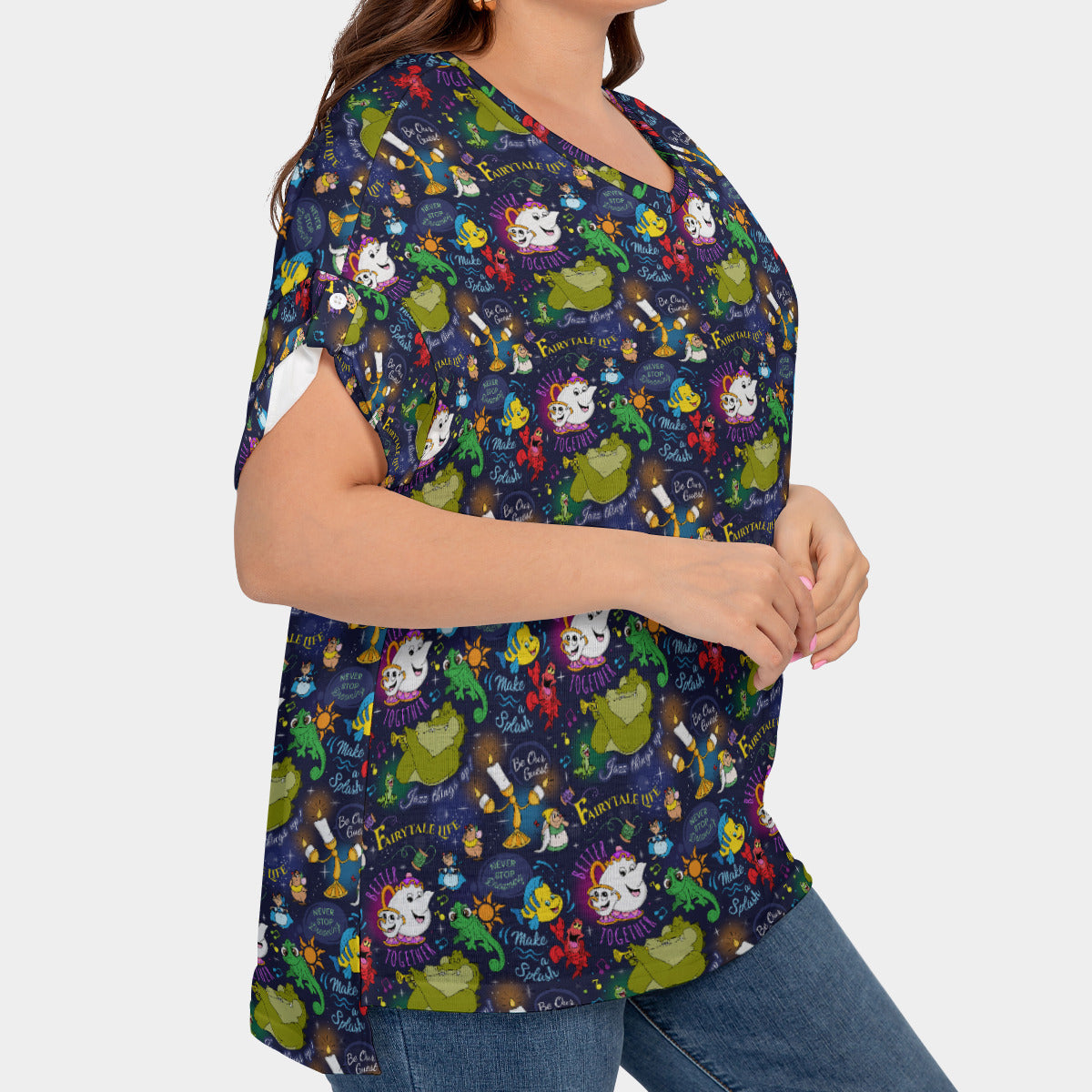 Sidekicks Women's Plus Size Short Sleeve T-shirt With Sleeve Loops