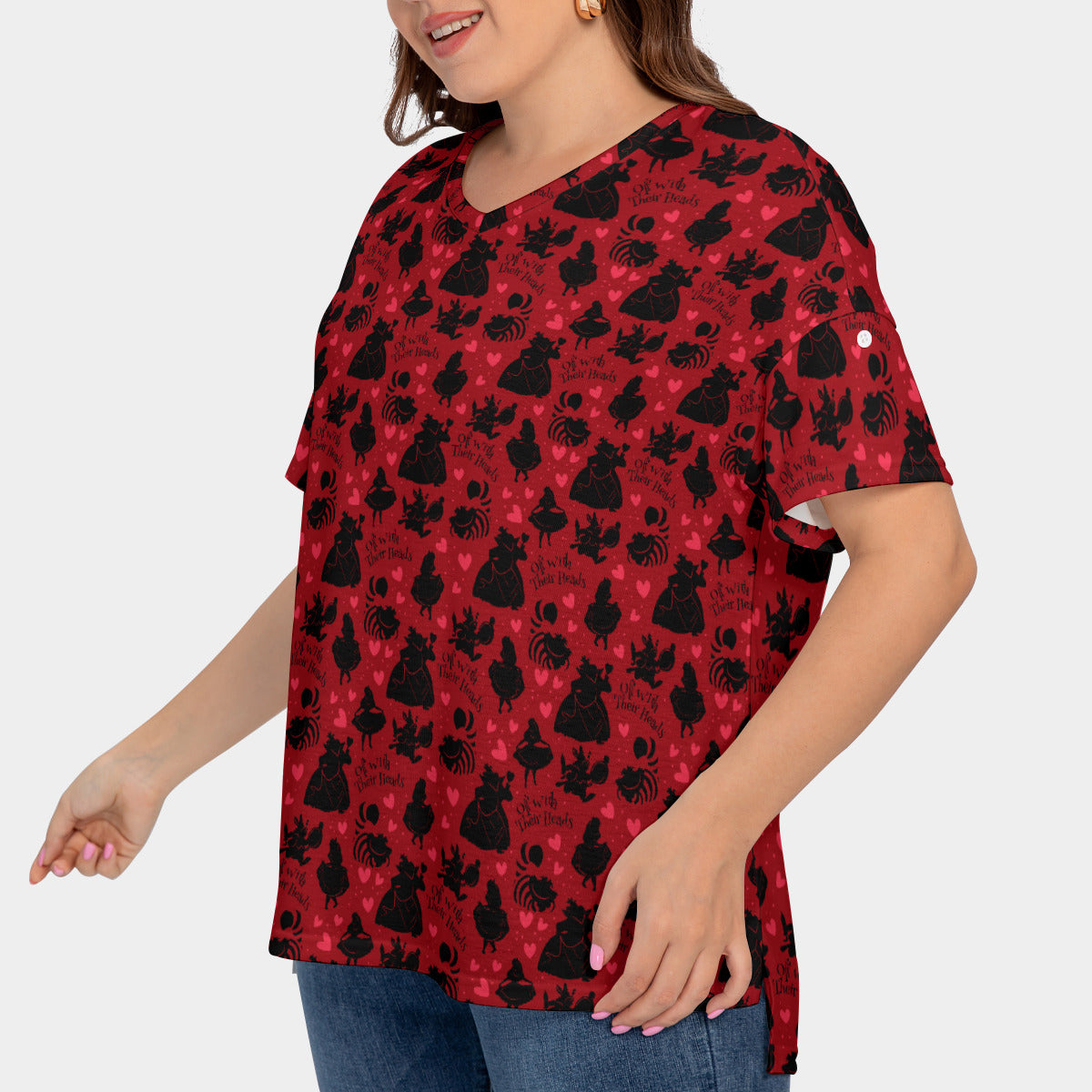 Off With Their Heads Women's Plus Size Short Sleeve T-shirt With Sleeve Loops