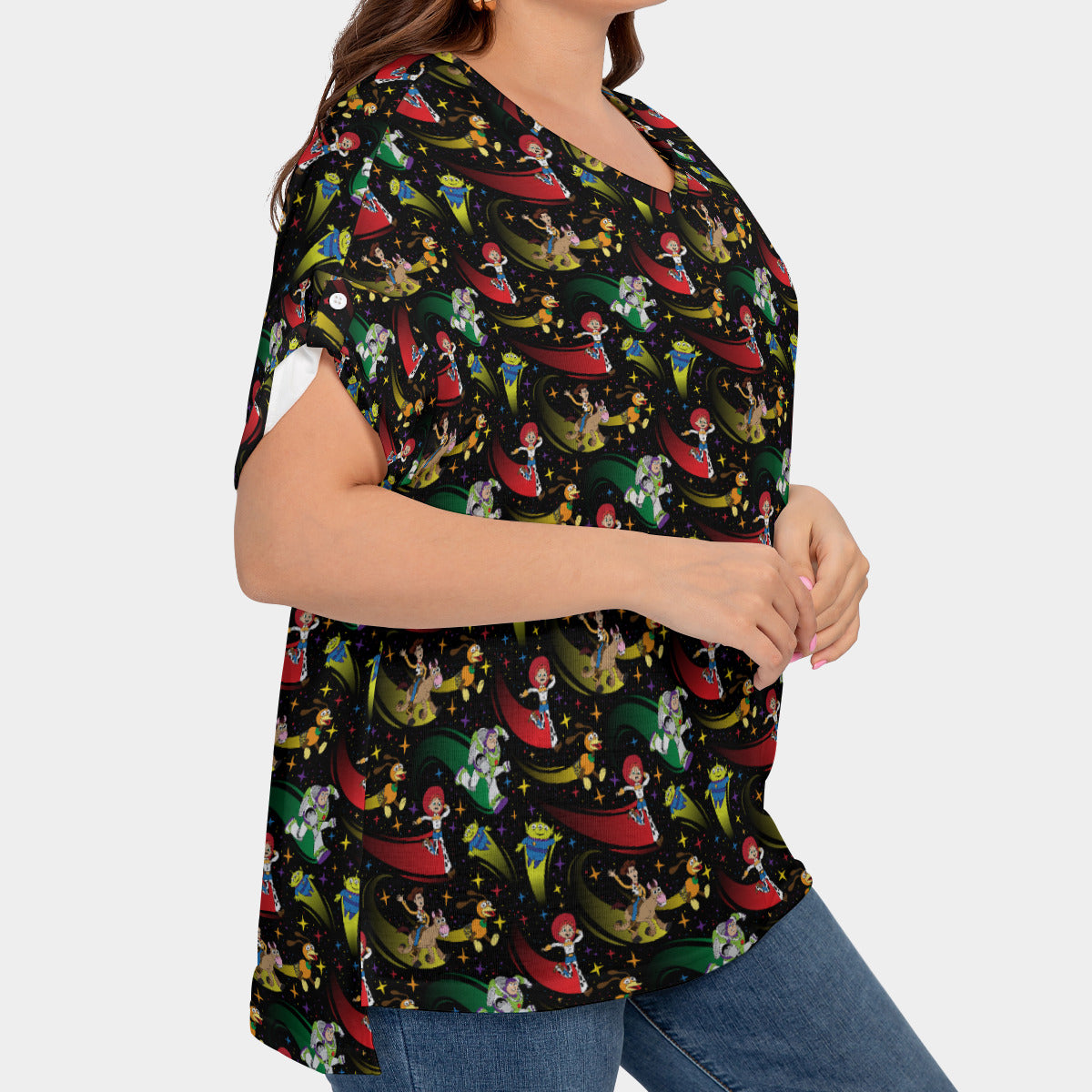 Roundup Friends Women's Plus Size Short Sleeve T-shirt With Sleeve Loops