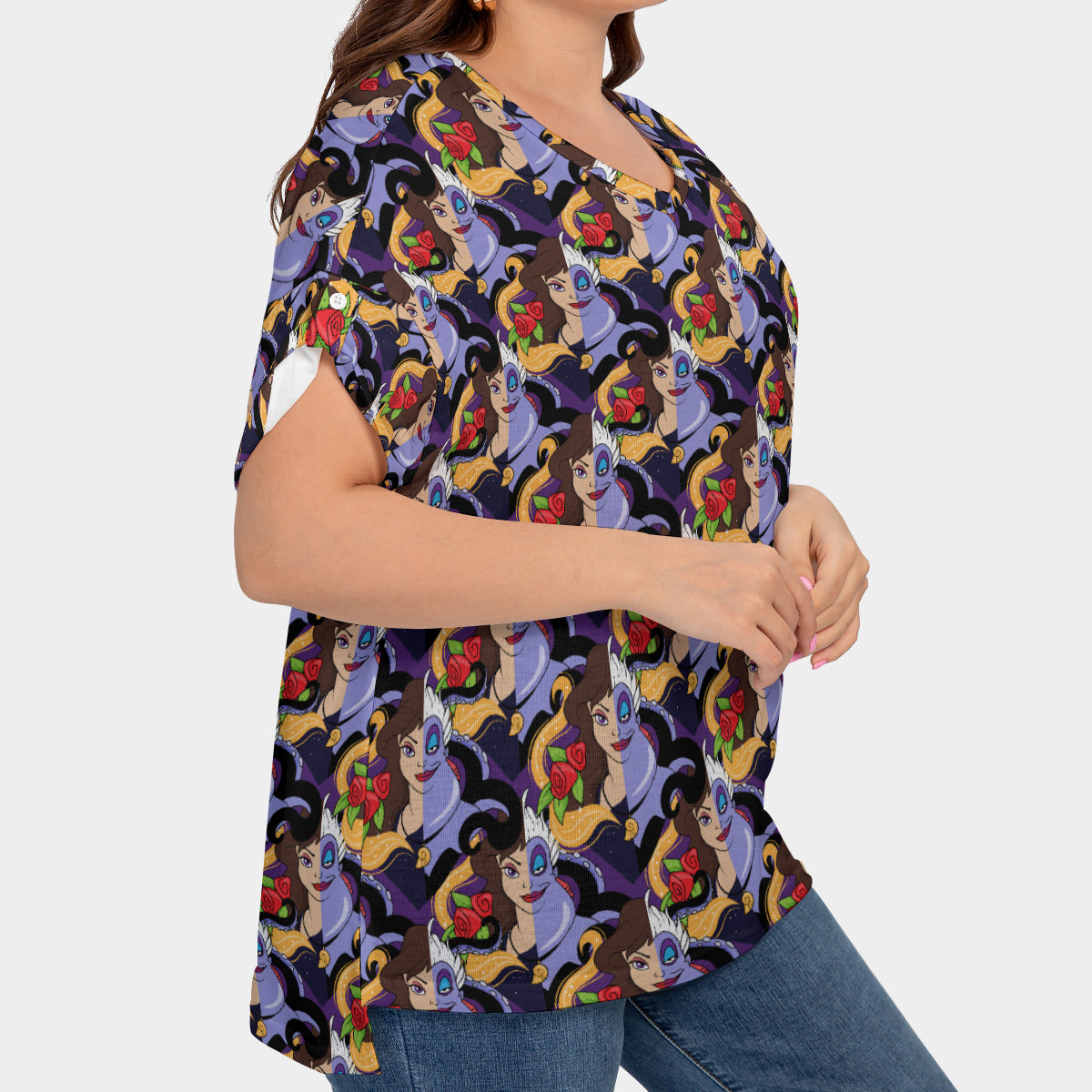 Ursula Women's Plus Size Short Sleeve T-shirt With Sleeve Loops