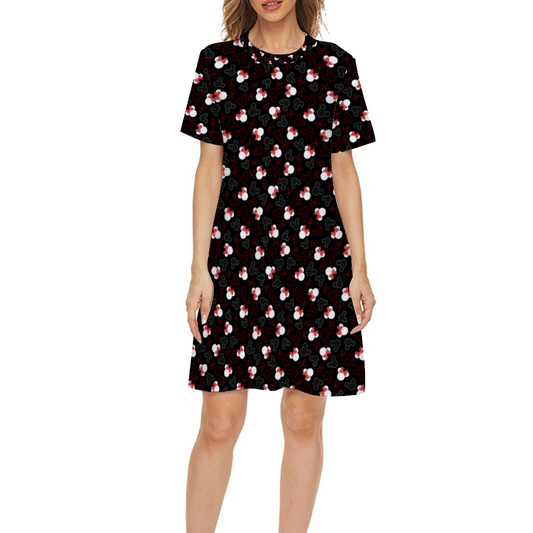 Mickey And Minnie Dots Short Sleeved Dress