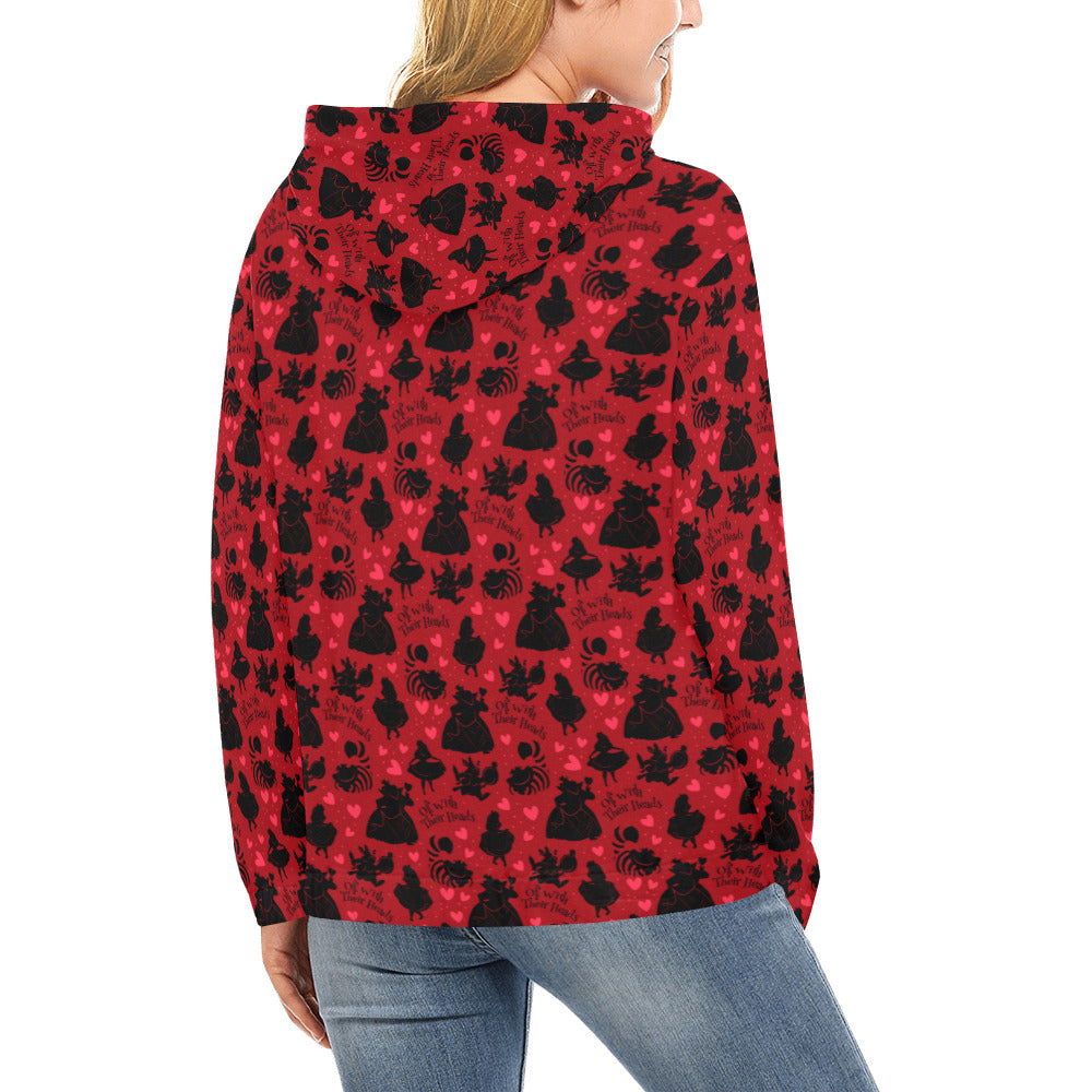 Disney Alice In Wonderland Queen Of Hearts Off With Their Heads Hoodie for Women