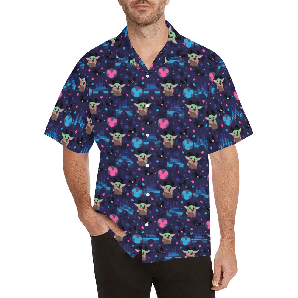 Baby Yoda Castle Hawaiian Shirt