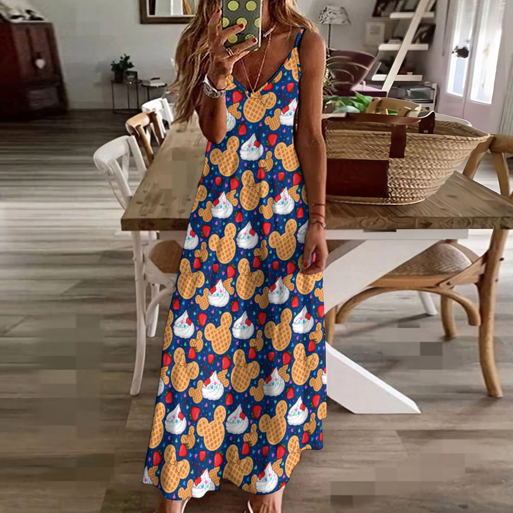 Waffles Women's Summer Slip Long Dress