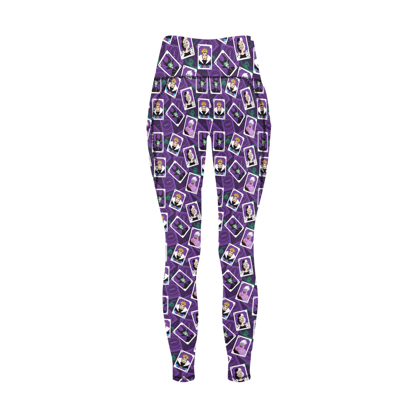 Villains Cards Women's Athletic Leggings With Pockets