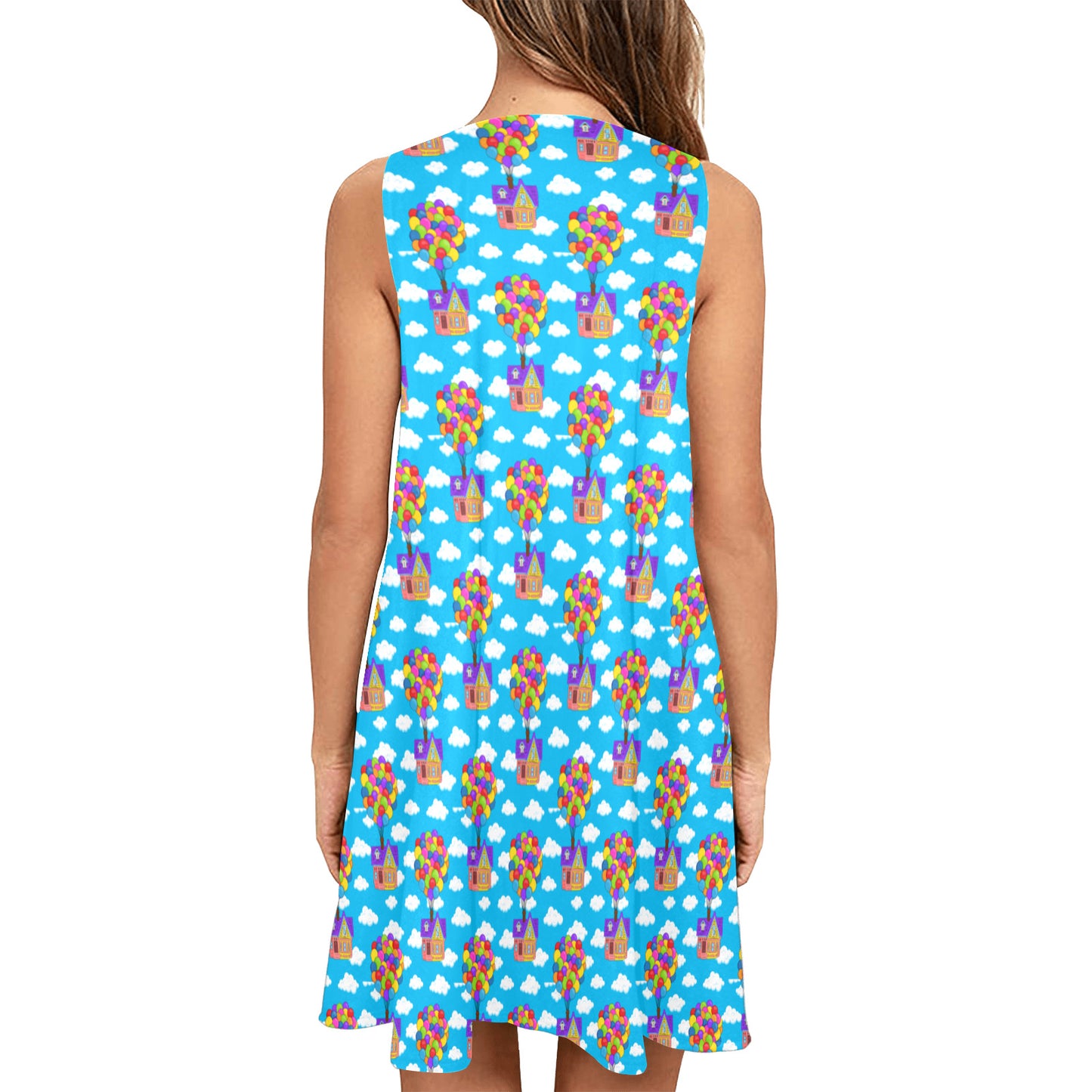 Disney Up Floating House Sleeveless A-Line Pocket Dress