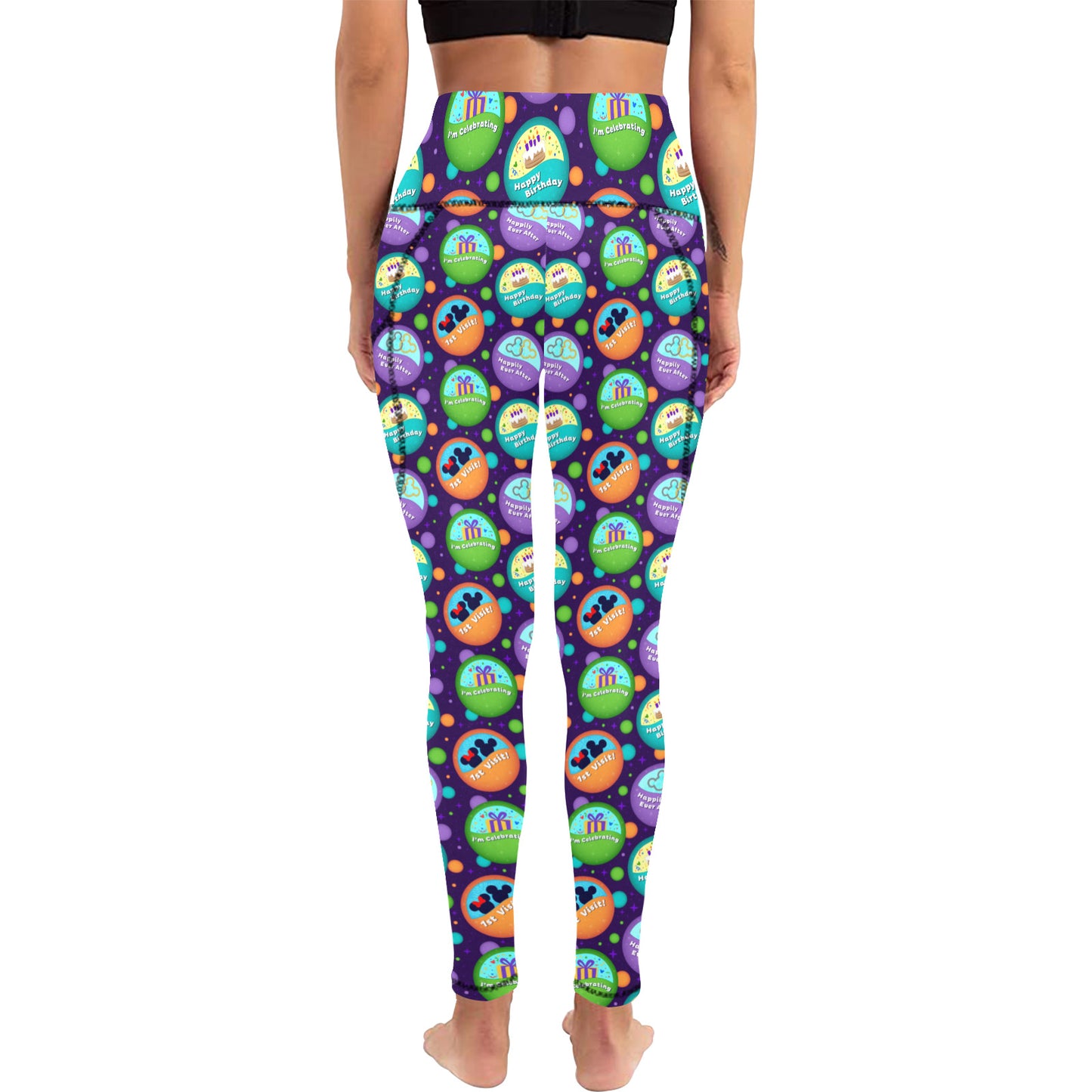 Button Collector Women's Athletic Leggings With Pockets