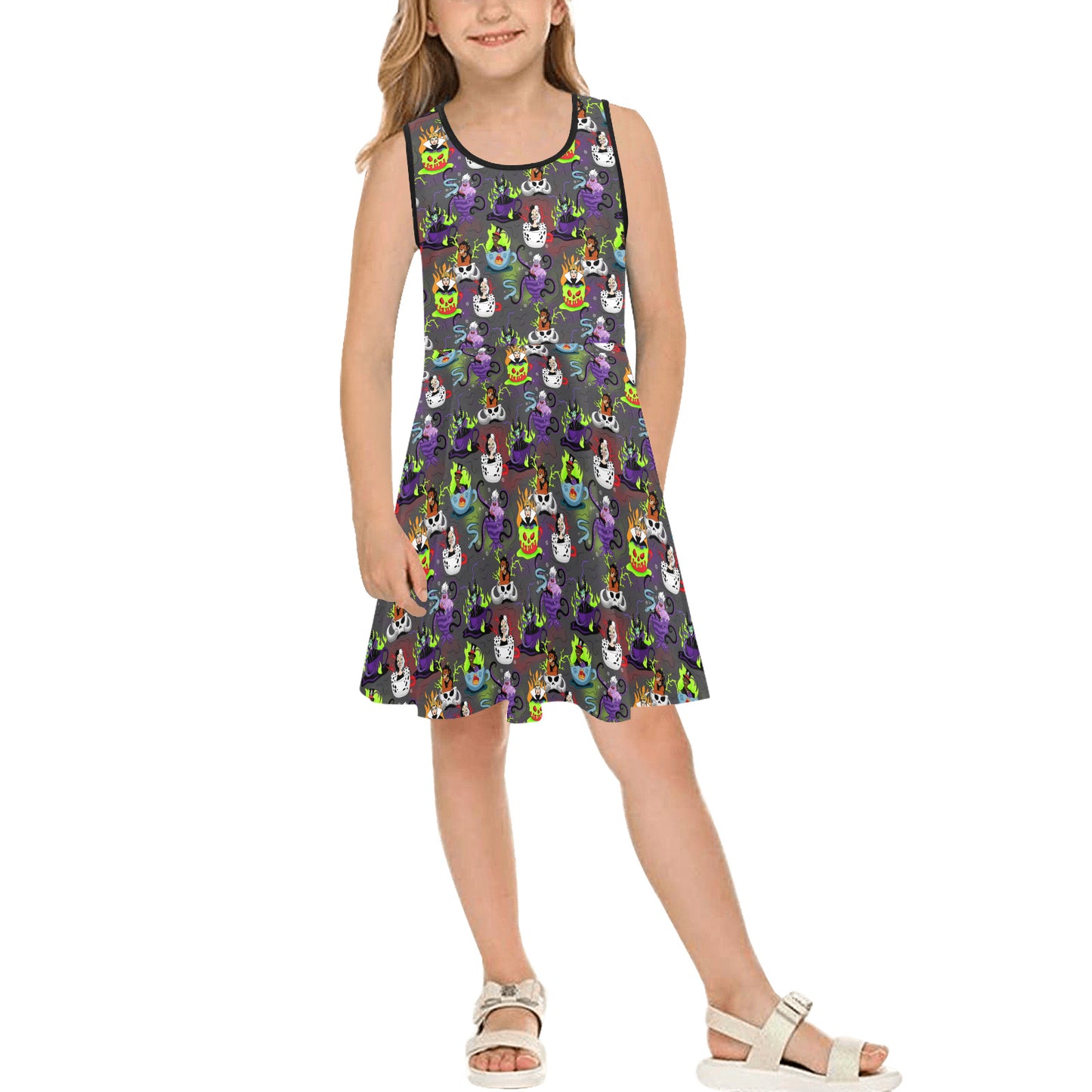 Villains Tea Cups Girls' Sleeveless Sundress