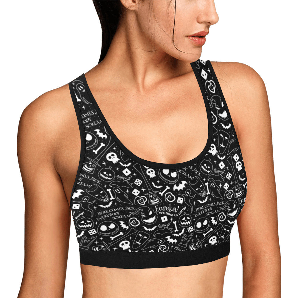 Disney Nightmare Before Christmas Everybody Scream Women's Athletic Sports Bra