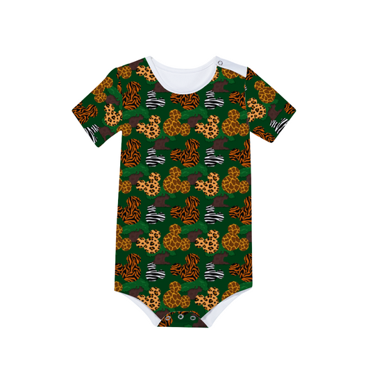 Animal Prints Baby's Short Sleeve Romper Jumpsuit