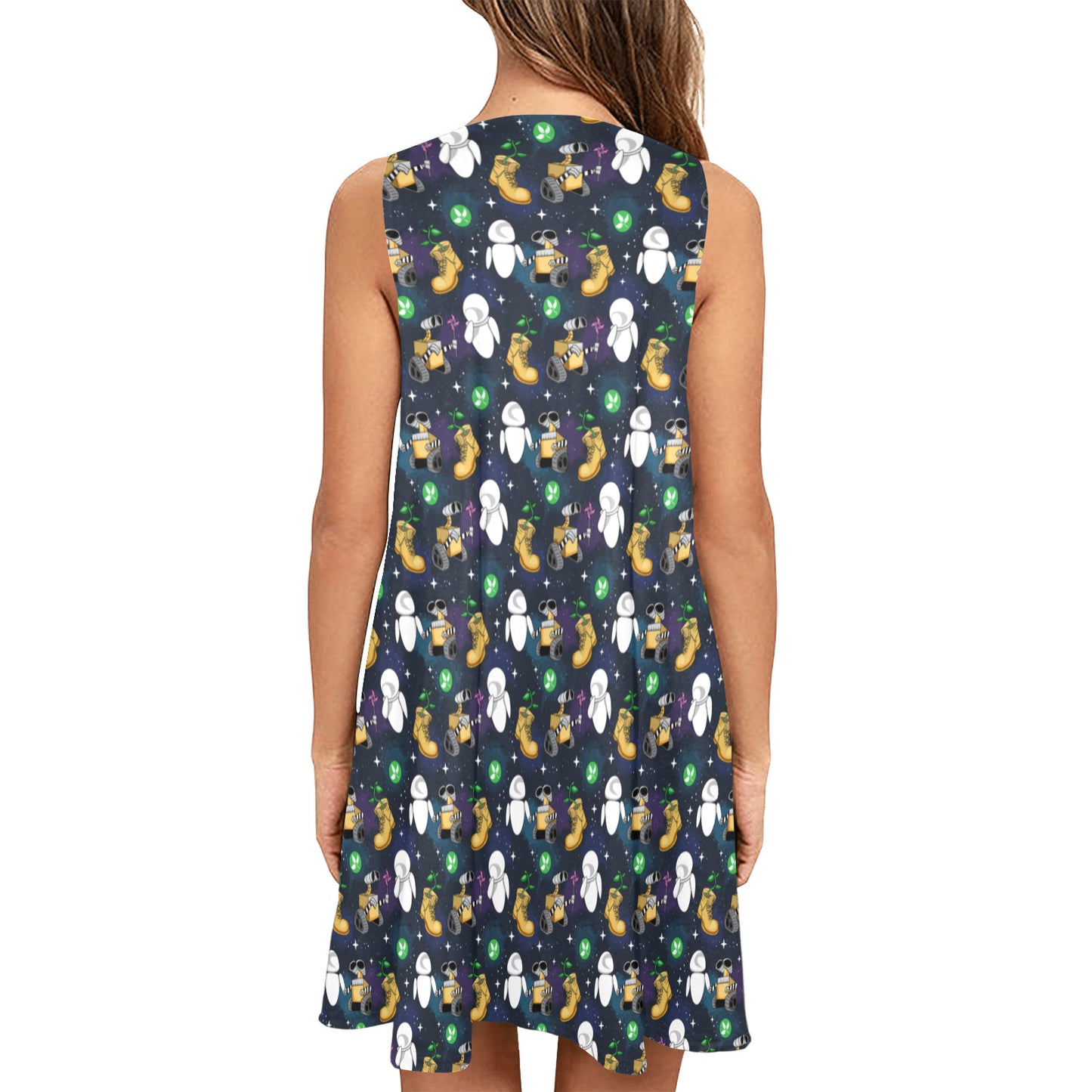 Disney Wall-E Love Needs No Words Sleeveless A-Line Pocket Dress