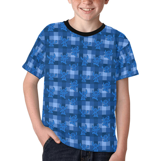 Disney Lilo And Stitch 626 Plaid Kids' T-shirt