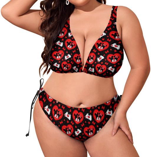 Valentine's Day Lovers Plus Size Women's Two Piece Bikini