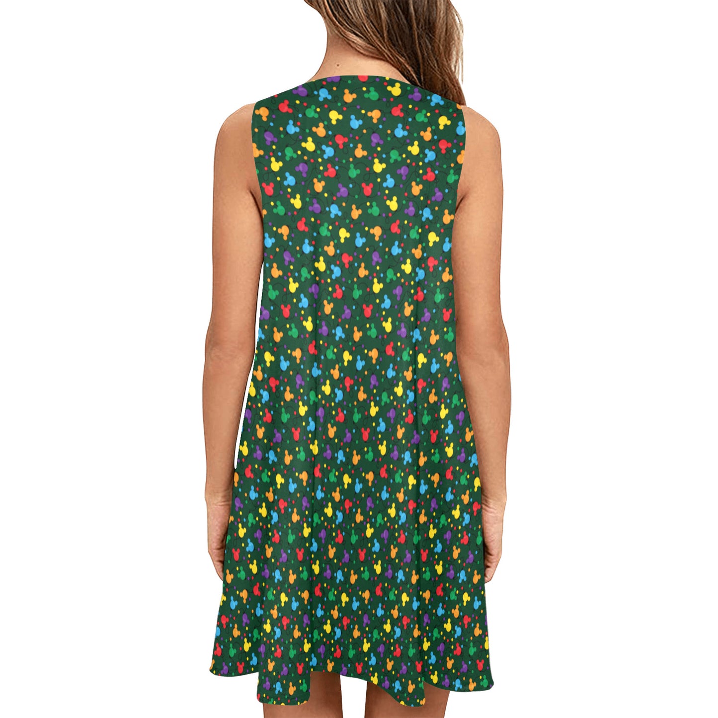 Christmas Lights Sleeveless A-Line Pocket Dress