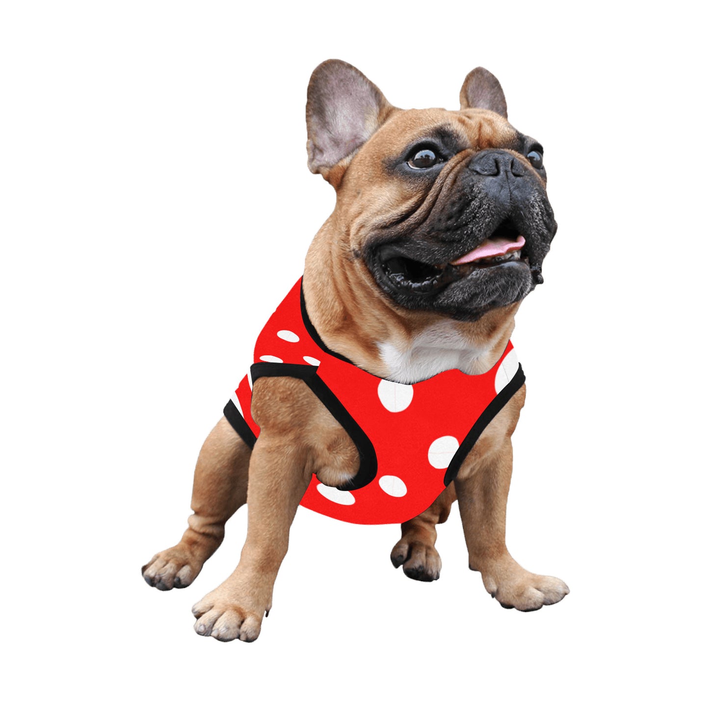 Red With White Polka Dots Pet Tank Top