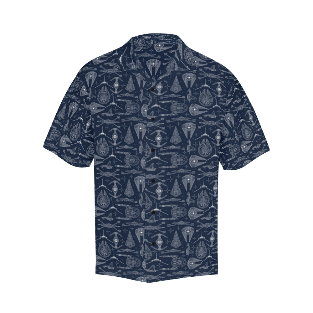 Galactic Blue Prints Hawaiian Shirt