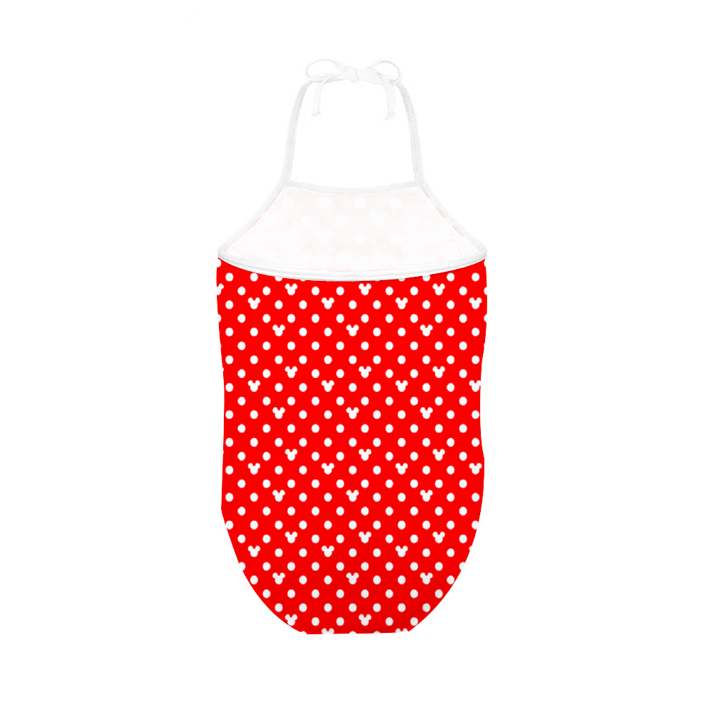 Red With White Mickey Polka Dots Girl's Halter One Piece Swimsuit