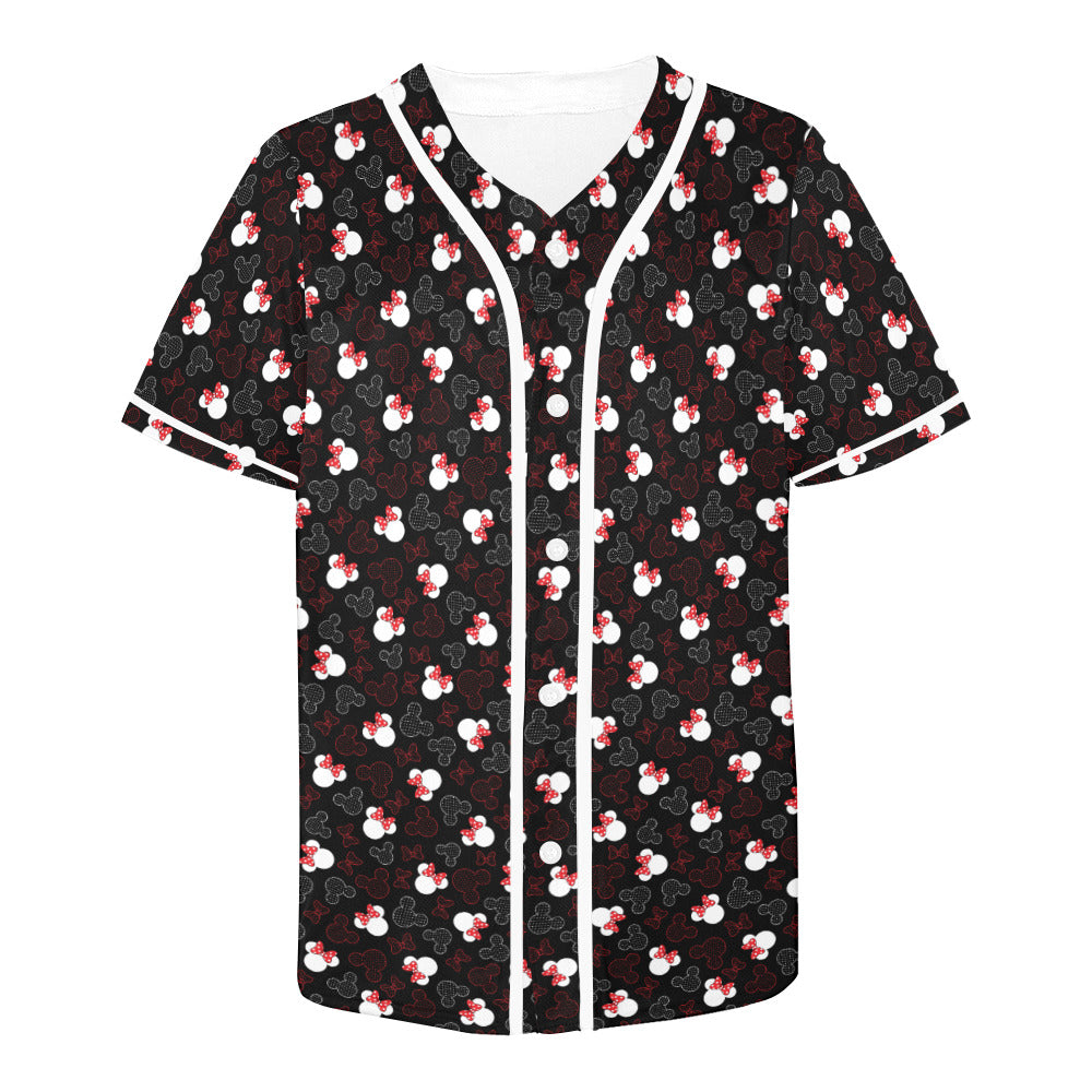 Mickey And Minnie Dots Baseball Jersey