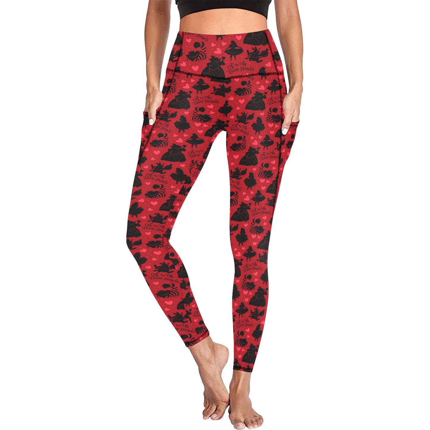 Off With Their Heads Women's Athletic Leggings With Pockets